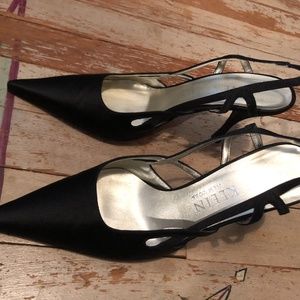 Back Strap Satin Dress Shoes - Made in Italy